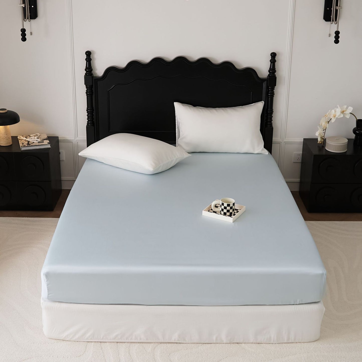 LF-grade Tencel Lyocell Fiber Summer Cool Feeling Ice Silk Solid Color Single Product Bed Sheet