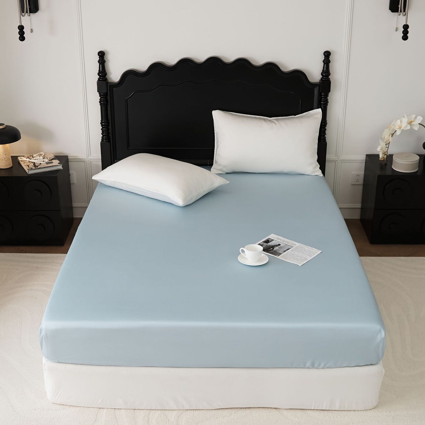 LF-grade Tencel Lyocell Fiber Summer Cool Feeling Ice Silk Solid Color Single Product Bed Sheet