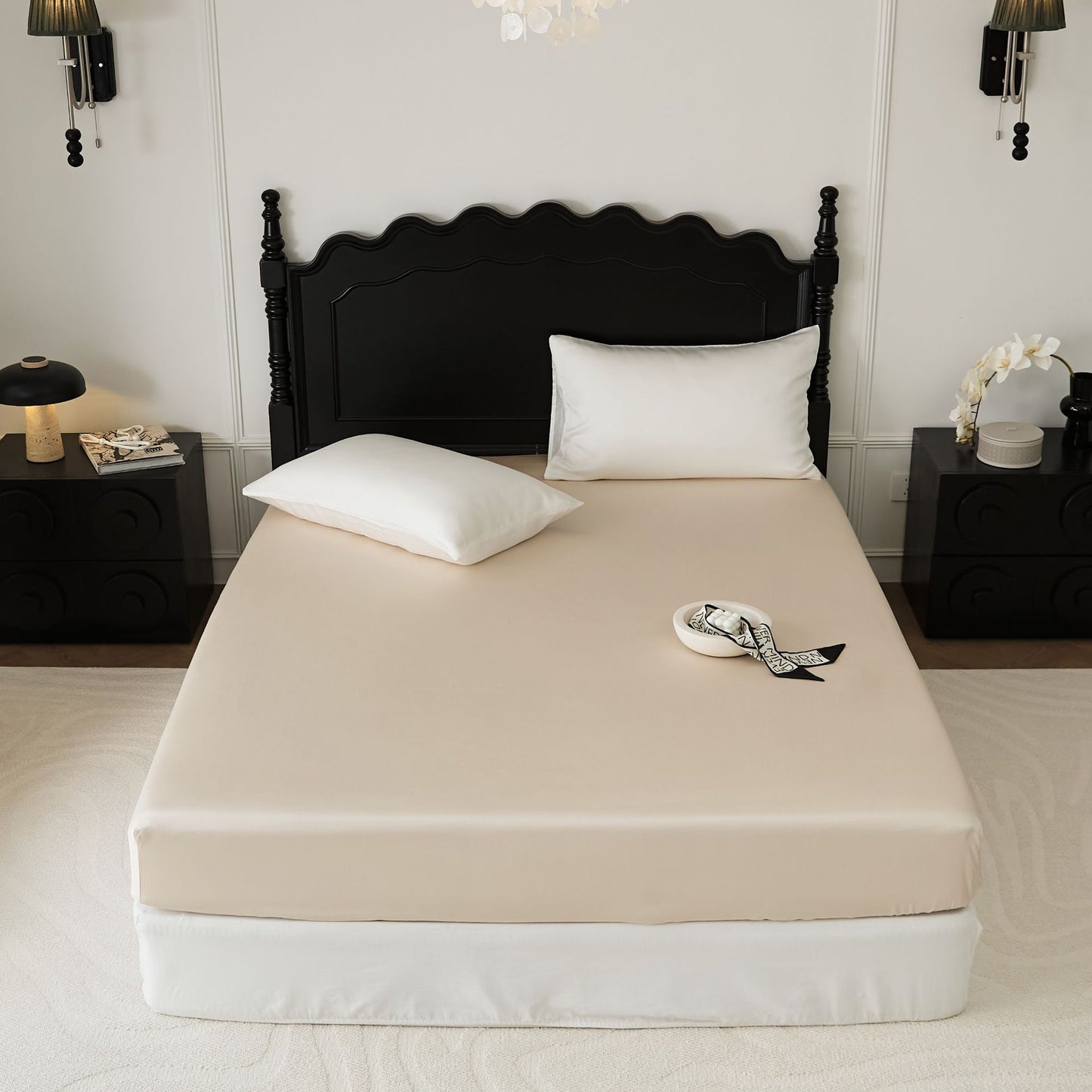 LF-grade Tencel Lyocell Fiber Summer Cool Feeling Ice Silk Solid Color Single Product Bed Sheet