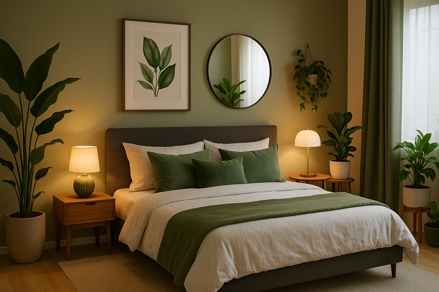 home niche bedroom (include green color)