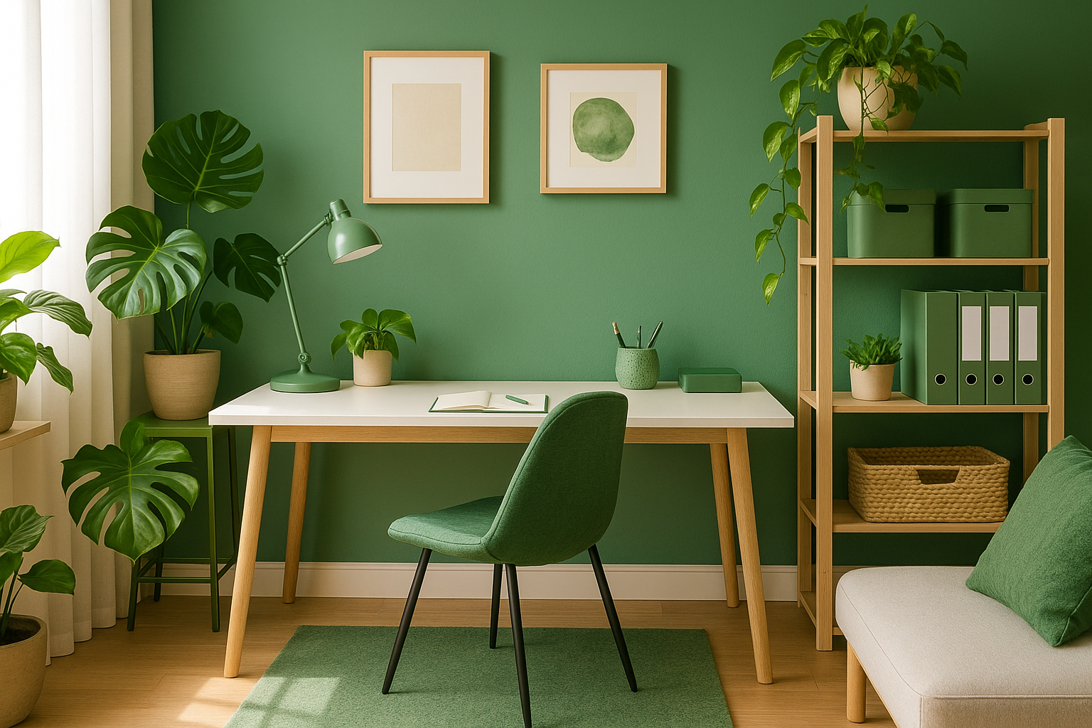 home niche  home office (include green color